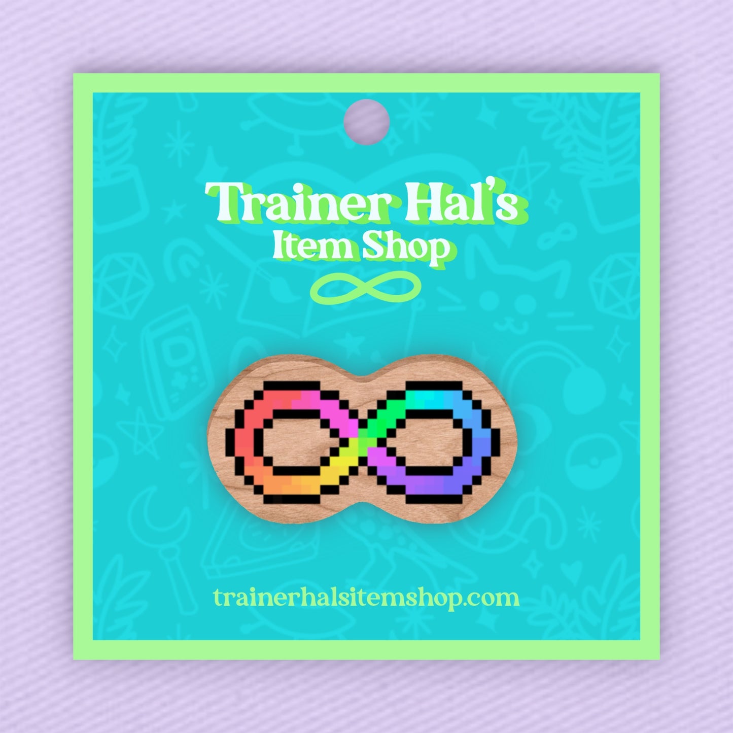 Neurodiversity Pixel Infinity Wooden Pin