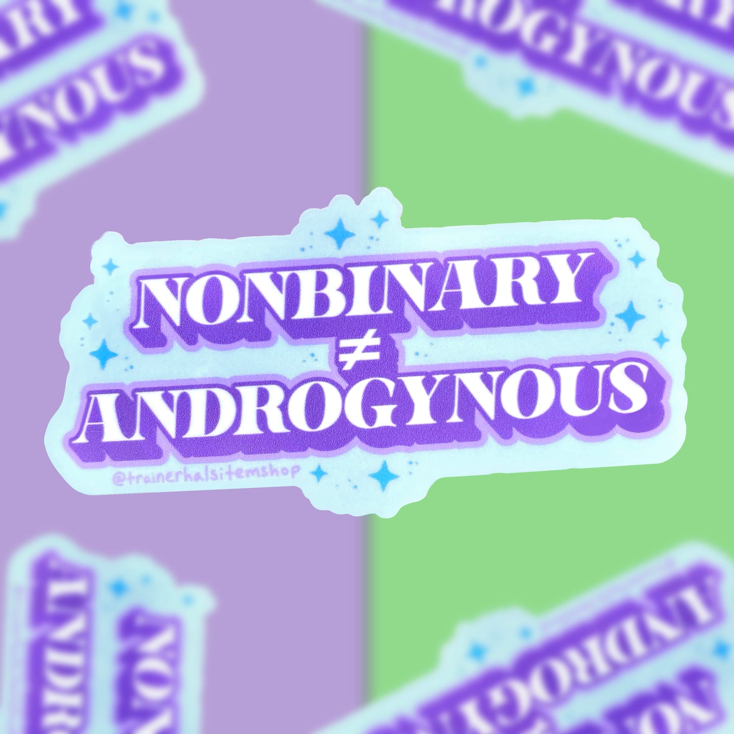 Nonbinary ≠ Androgynous Pride Sticker | Enby Gender Identity Decal