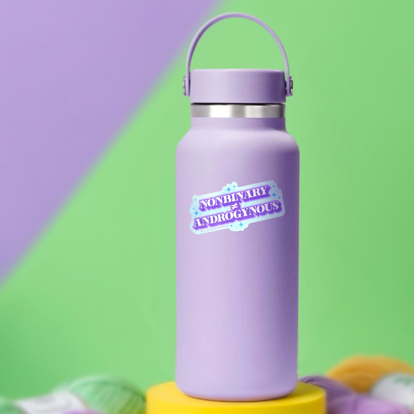 Nonbinary ≠ Androgynous Pride Sticker | Enby Gender Identity Decal