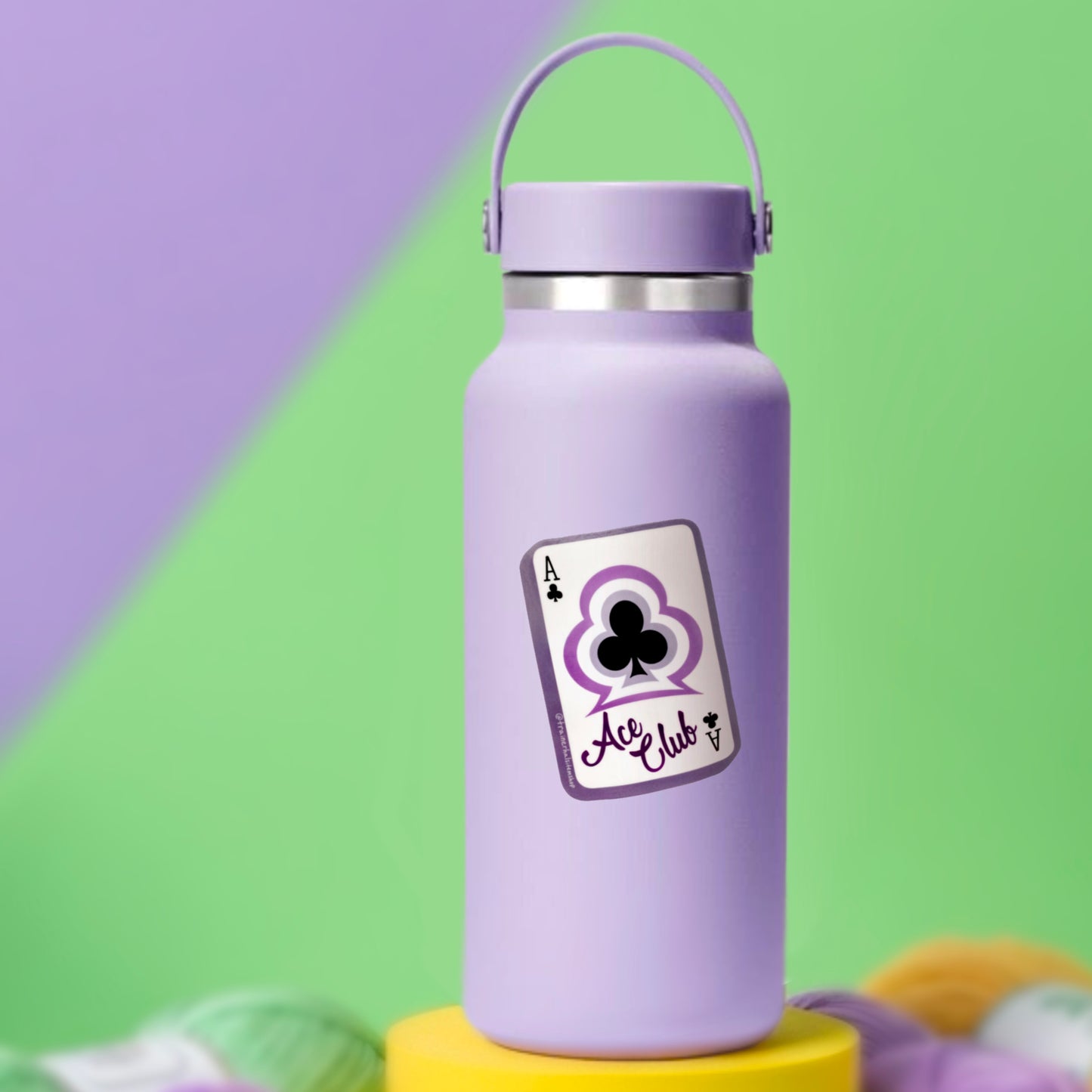 Asexual Pride Sticker | Ace of Clubs Playing Card Decal