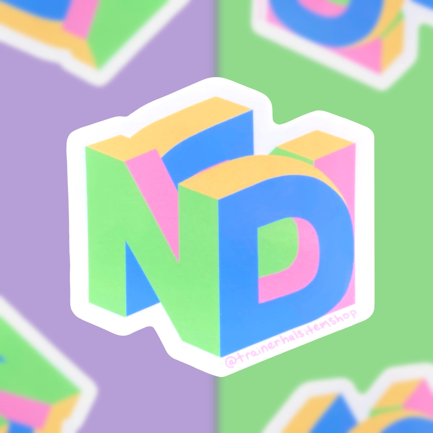 Neurodivergent 64 Retro Video Game Sticker | Neurodiversity Pride Logo