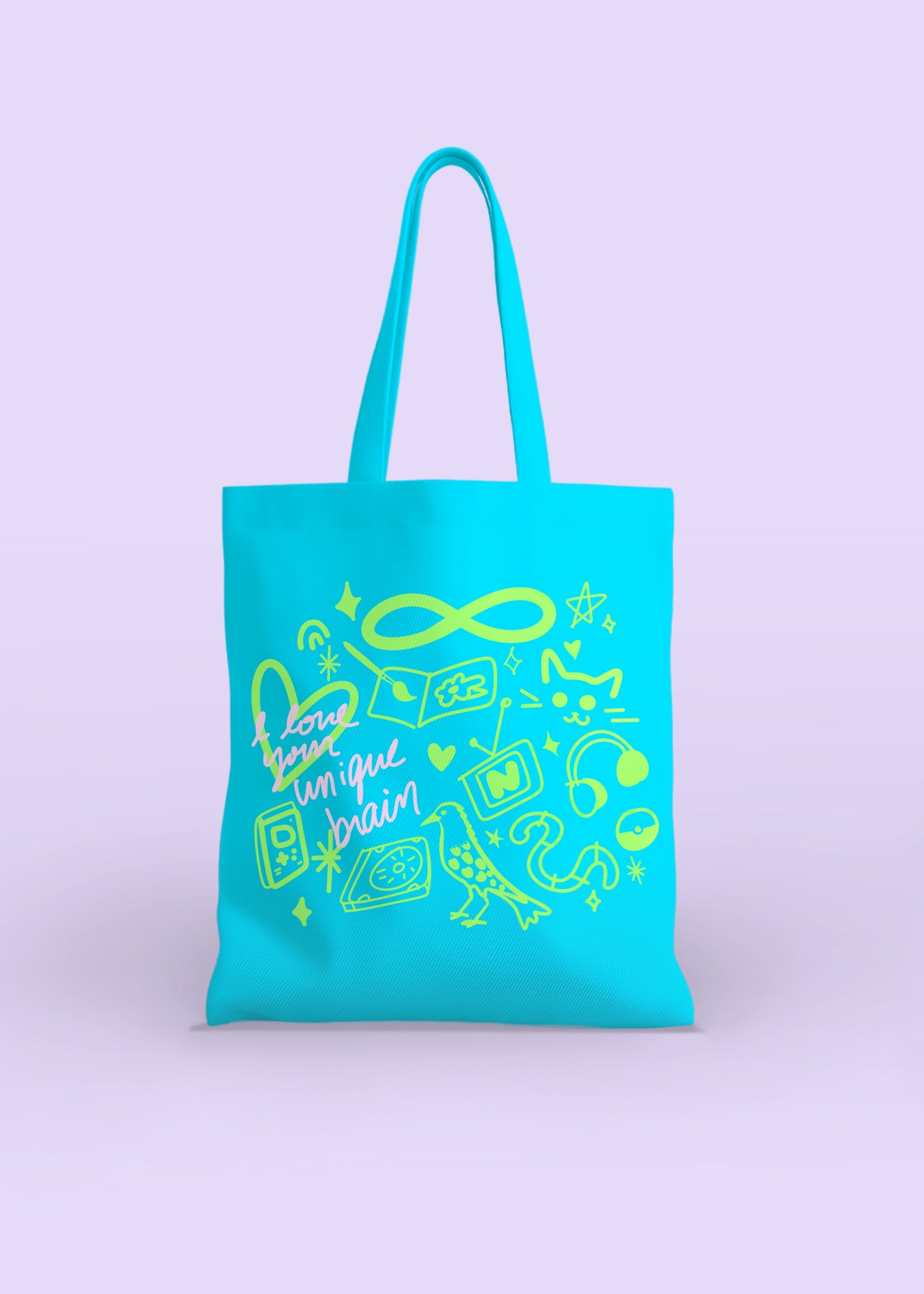 Autism ADHD Doodle Art Tote Bag — Neurodivergent Pride