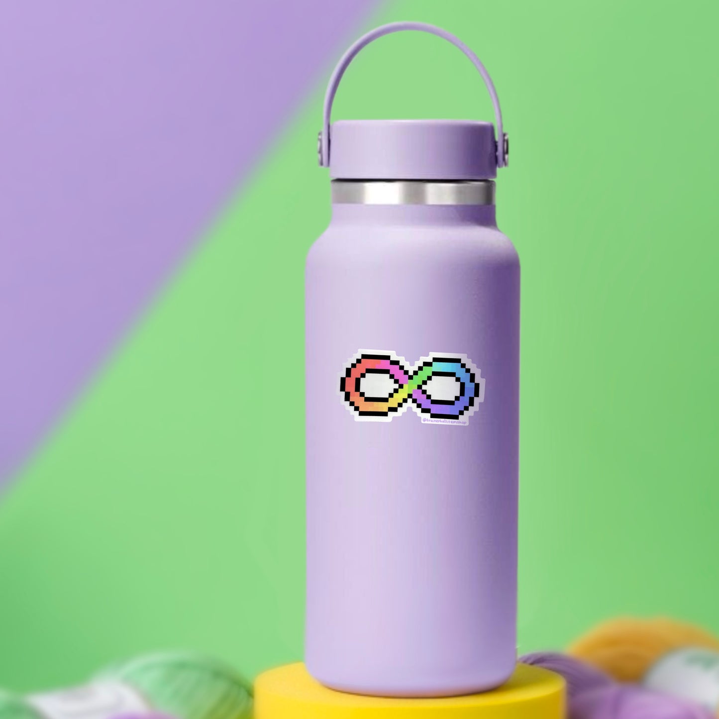 Neurodiversity Pride Pixel Sticker | Rainbow Infinity Symbol