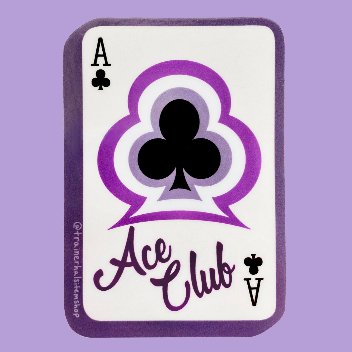 Asexual Pride Sticker | Ace of Clubs Playing Card Decal