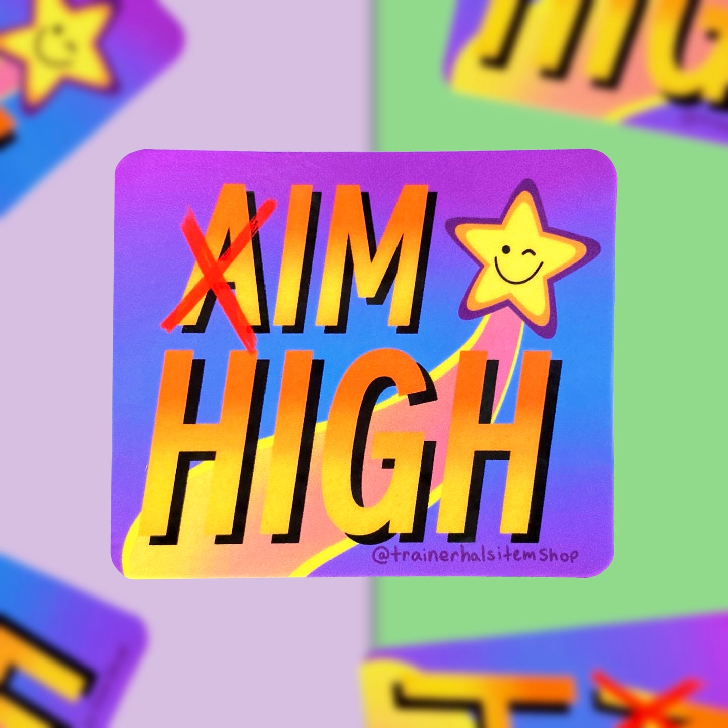 Aim High Stoner Pride Sticker | Dope Nostalgic 90s Decal