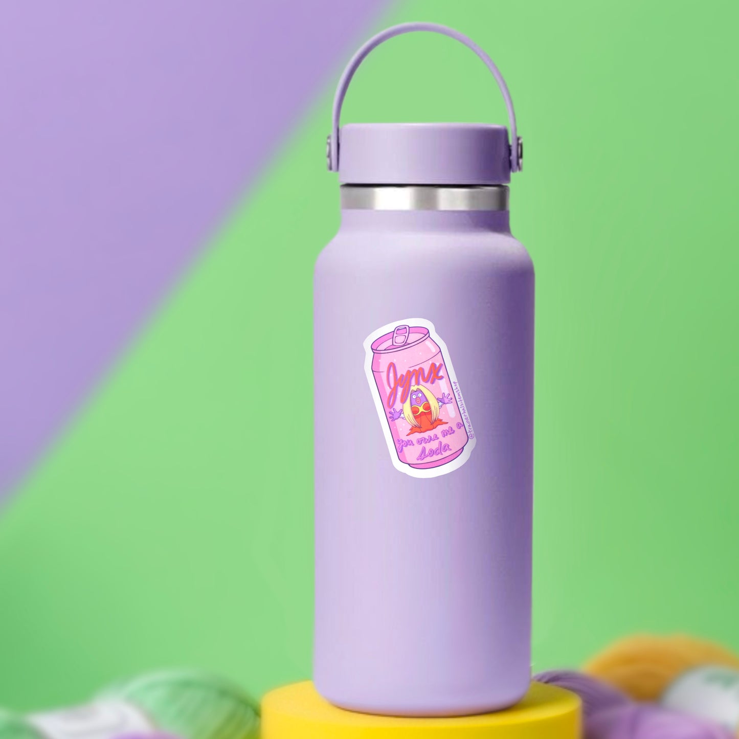Poke Pun “Jynx You Owe Me a Soda” Sticker | Kawaii Vaporwave Decal