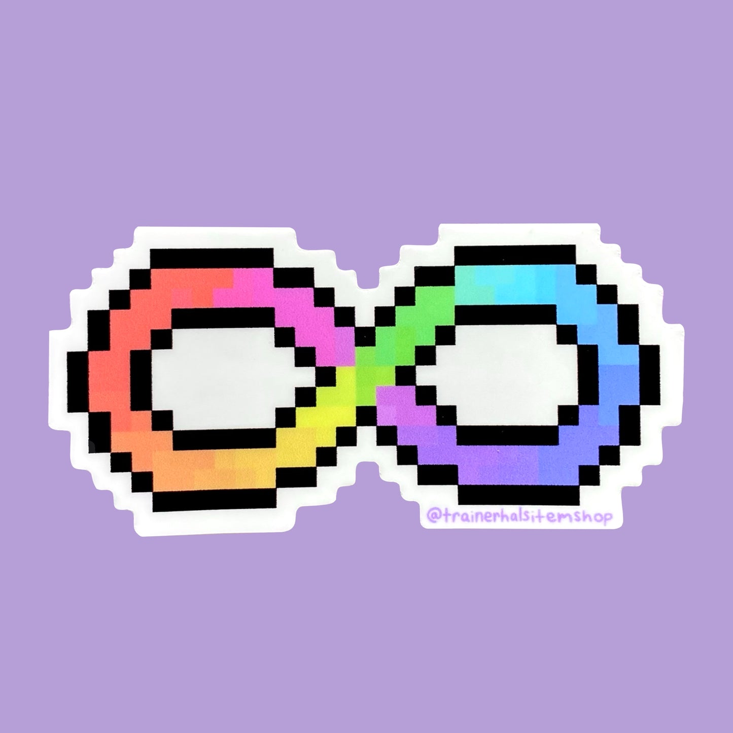 Neurodiversity Pride Pixel Sticker | Rainbow Infinity Symbol