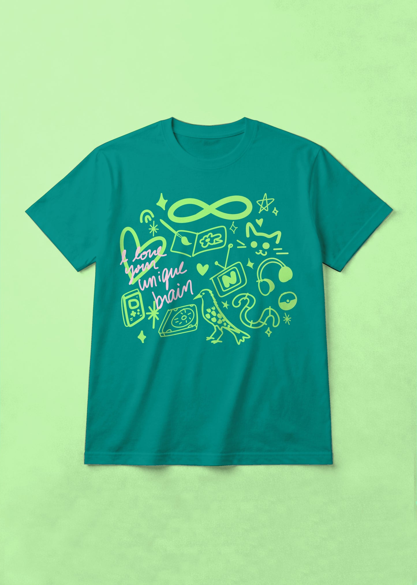 Neurodivergent Doodle Art Graphic Tee — Autism ADHD Gift