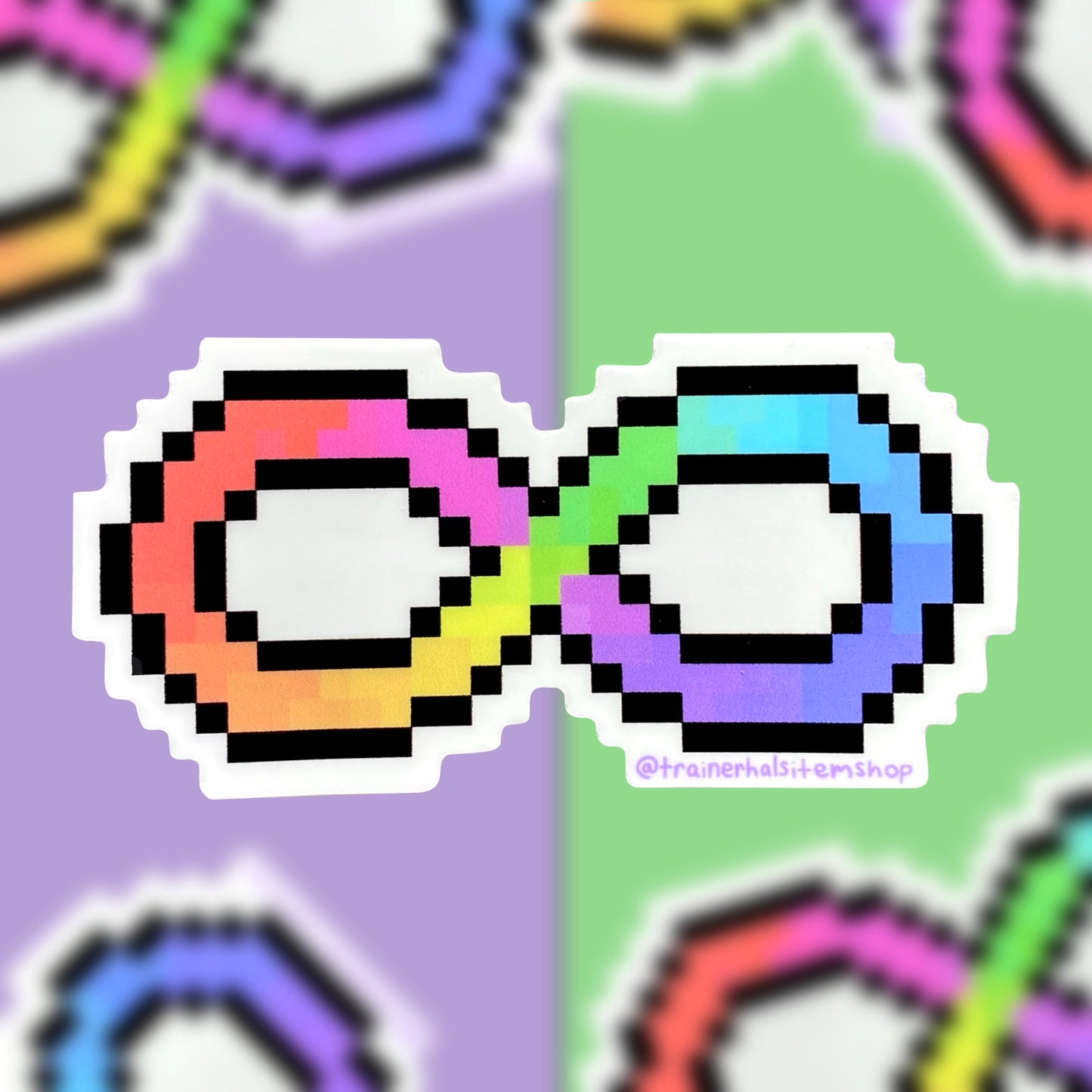 Neurodiversity Pride Pixel Sticker | Rainbow Infinity Symbol