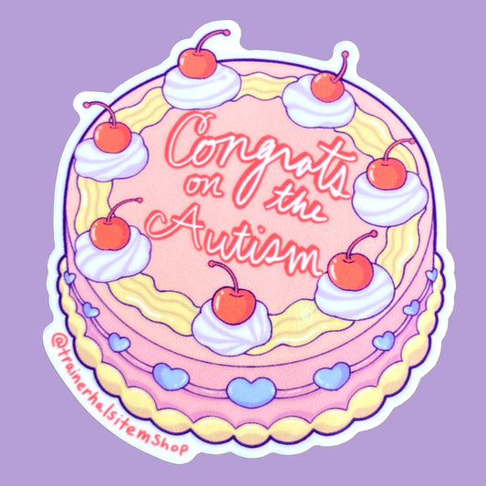 Congrats on the Autism Cake Sticker | Diagnosis Celebration Decal