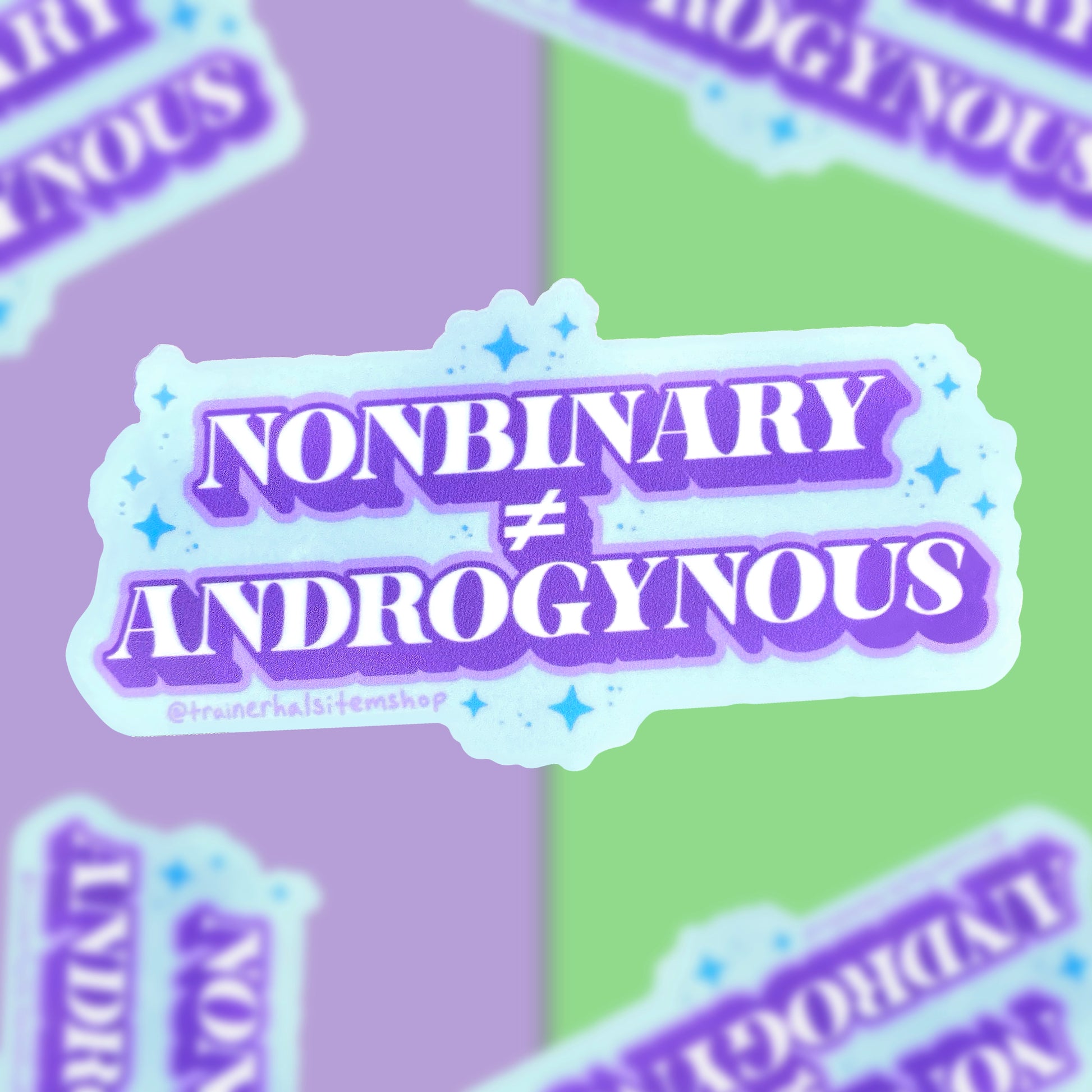 Nonbinary ≠ Androgynous Pride Sticker | Enby Gender Identity Decal