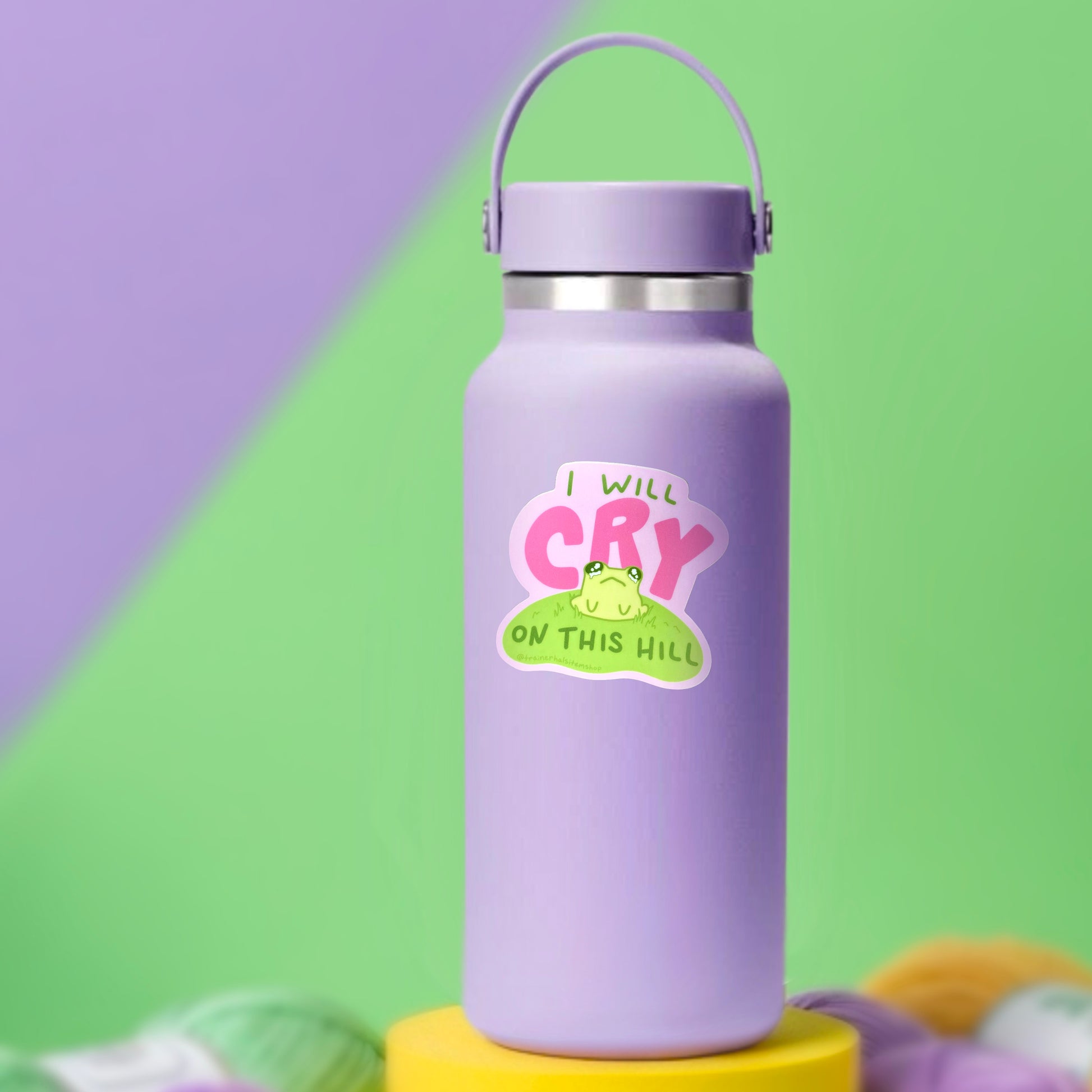 Cute Cottagecore Frog Sticker | Sad Toad Mental Health Decal