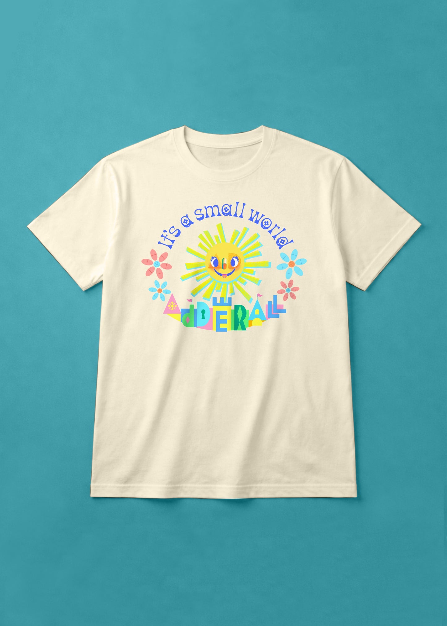 Small World Adderall Graphic Tee Shirt - Neurodiversity Pride
