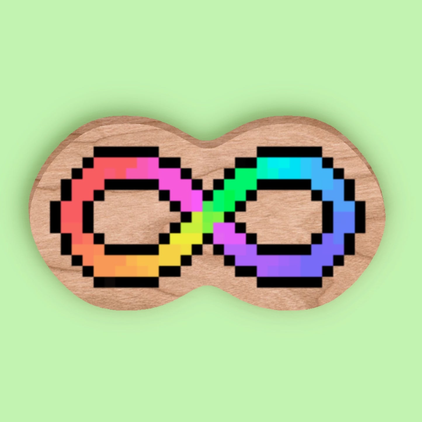 Neurodiversity Pixel Infinity Wooden Pin