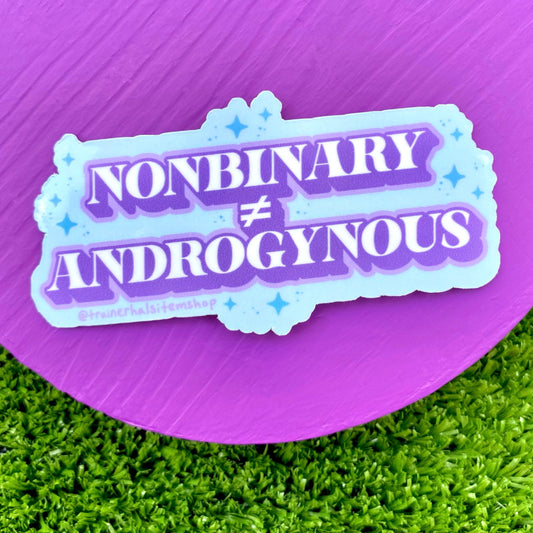 Nonbinary ≠ Androgynous Pride Sticker | Enby Gender Identity Decal