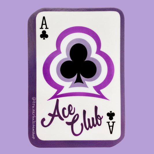 Asexual Pride Sticker | Ace of Clubs Playing Card Decal