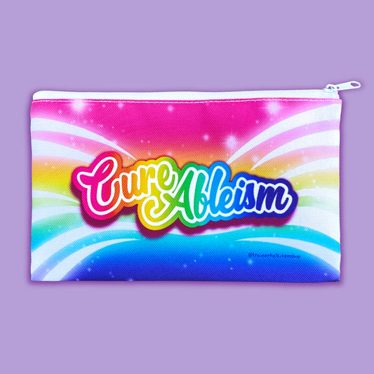 Disability Pride Zipper Pouch | Rainbow Maximalist Pencil Bag