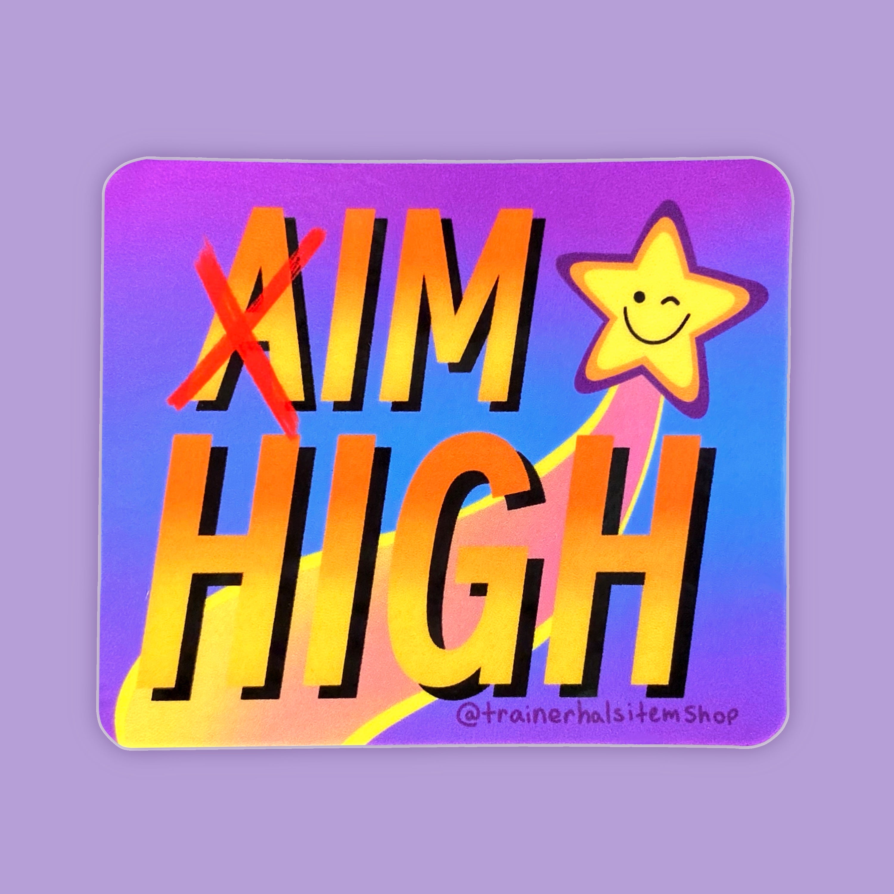 Aim Stickers Aim High Stoner Pride Sticker | Dope Nostalgic 90s Decal – Trainer Hal ...
