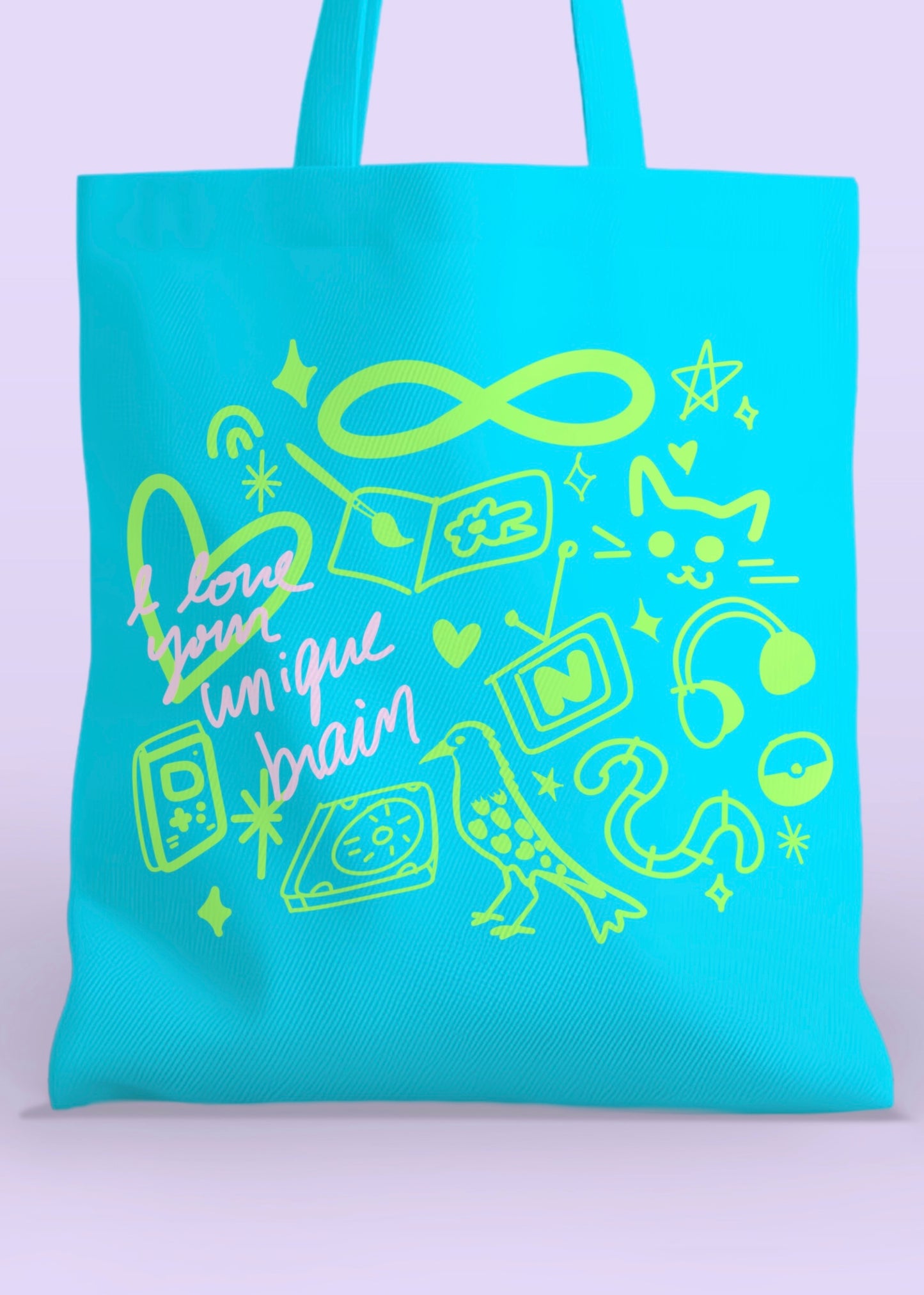 Autism ADHD Doodle Art Tote Bag — Neurodivergent Pride