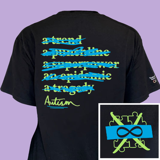 Autism Pride Shirt | Punk Neurodiversity Graphic Tee Acceptance Awareness Inclusion Blue & Green Autistic Advocate Therapy SPED Teacher ASD