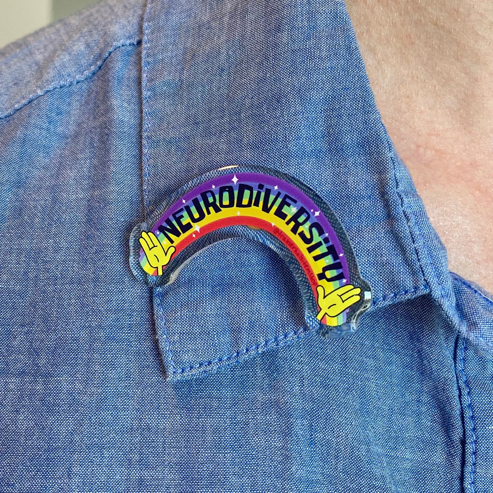 Neurodiversity Rainbow Pop Culture Pin | Autism & ADHD Awareness 