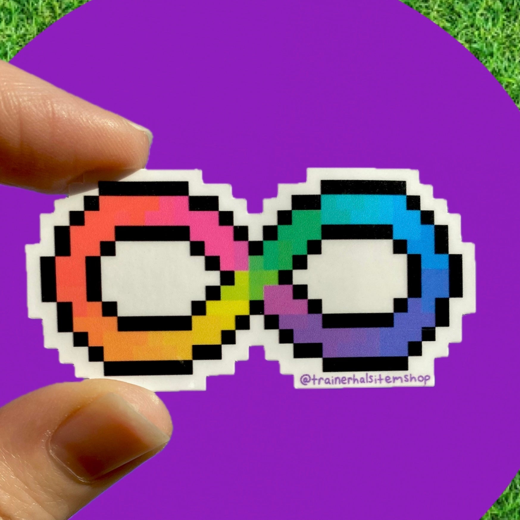 Neurodiversity Pride Pixel Sticker | Rainbow Infinity Symbol