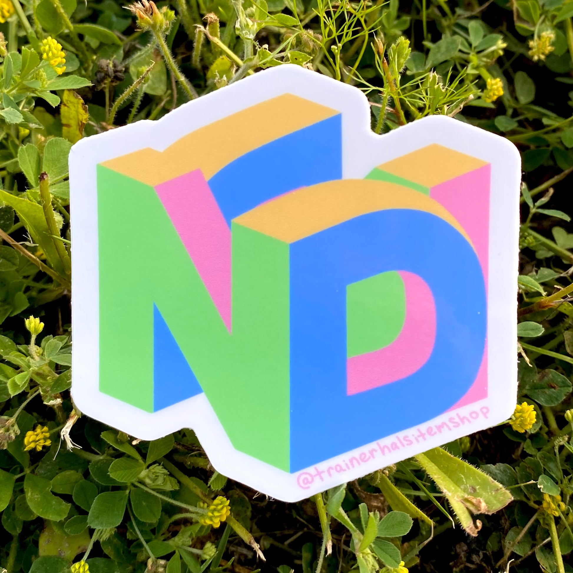 Neurodivergent 64 Retro Video Game Sticker | Neurodiversity Pride Logo