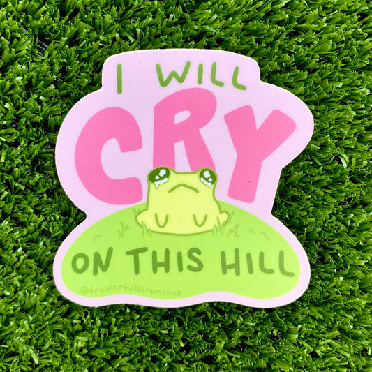 Cute Cottagecore Frog Sticker | Sad Toad Mental Health Decal