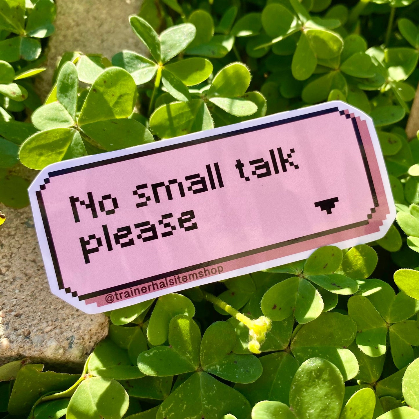 Introvert Gamer Pixel Sticker | Pink No Small Talk Decal