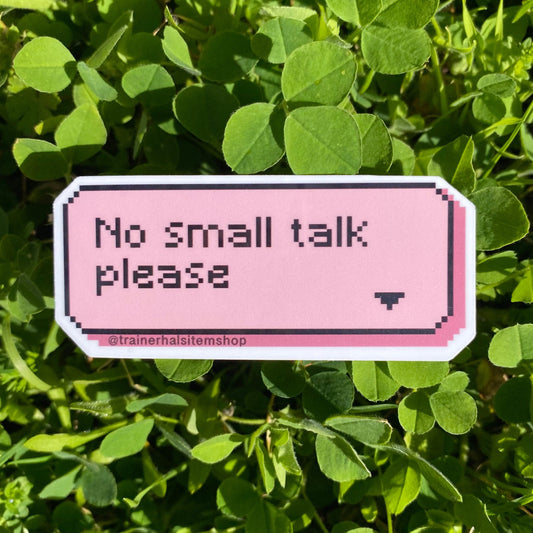 Introvert Gamer Pixel Sticker | Pink No Small Talk Decal