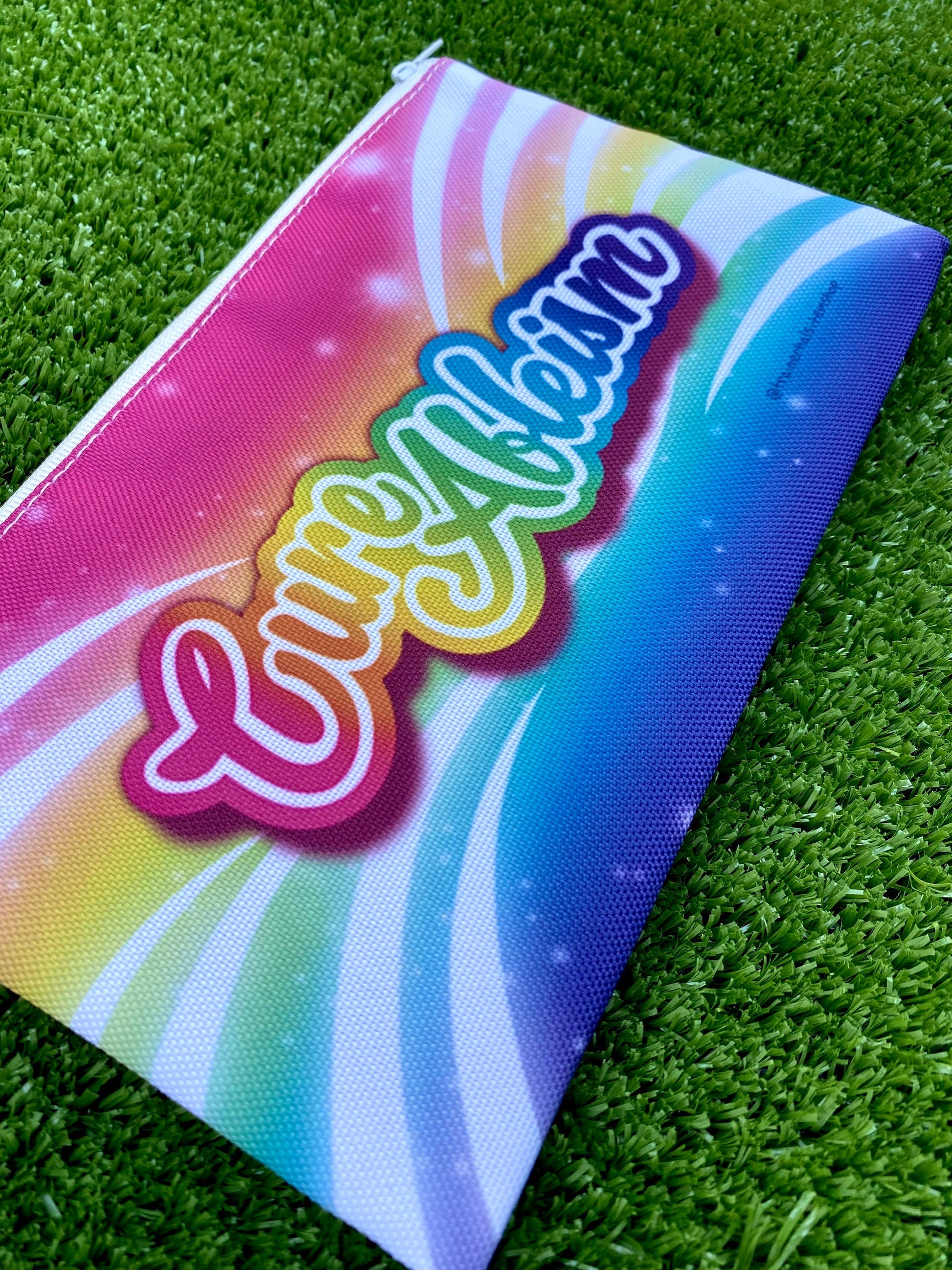 Disability Pride Zipper Pouch | Rainbow Maximalist Pencil Bag