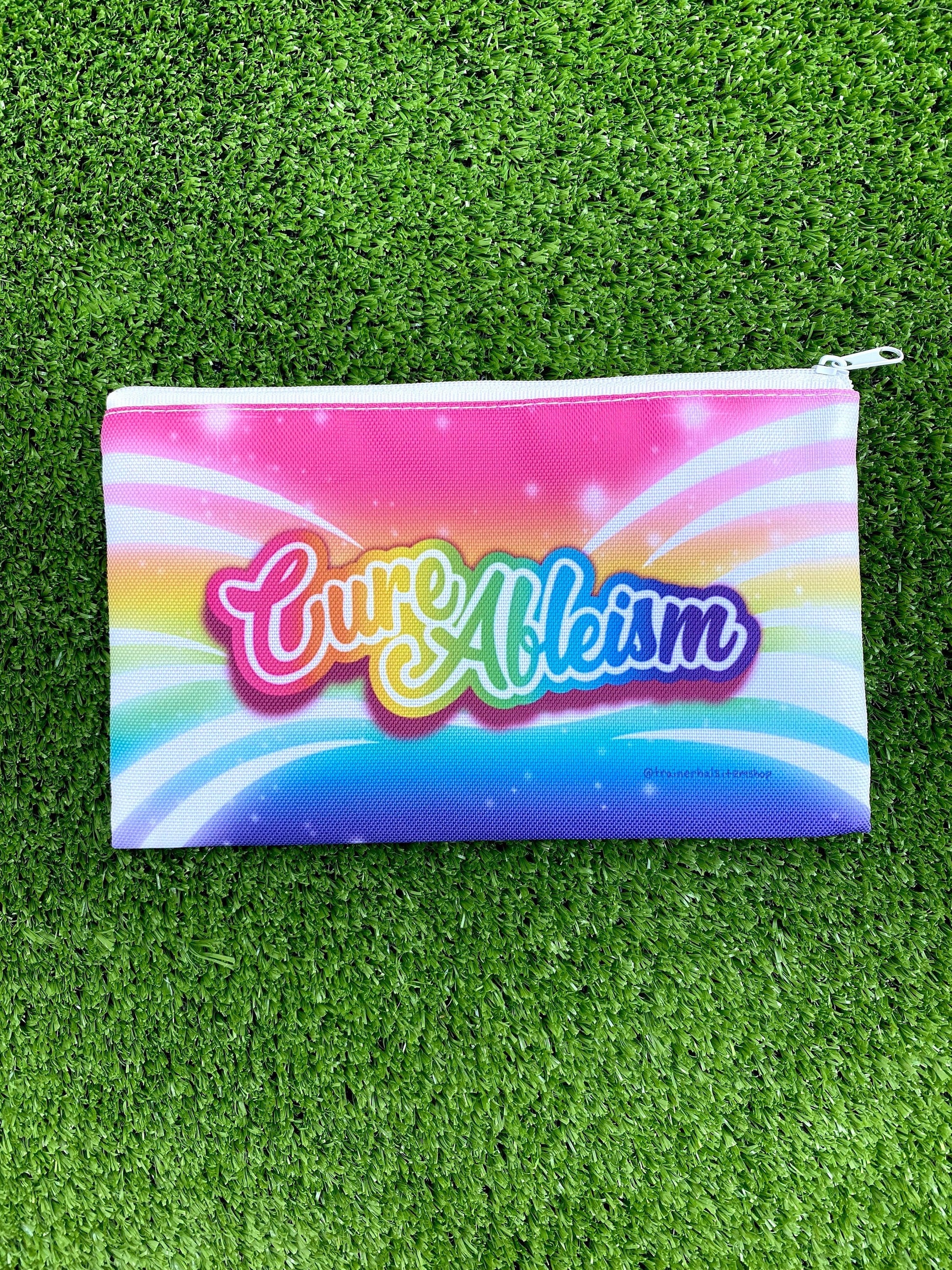 Disability Pride Zipper Pouch | Rainbow Maximalist Pencil Bag